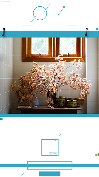 你好四月清新窗户花朵简约手机海报背景