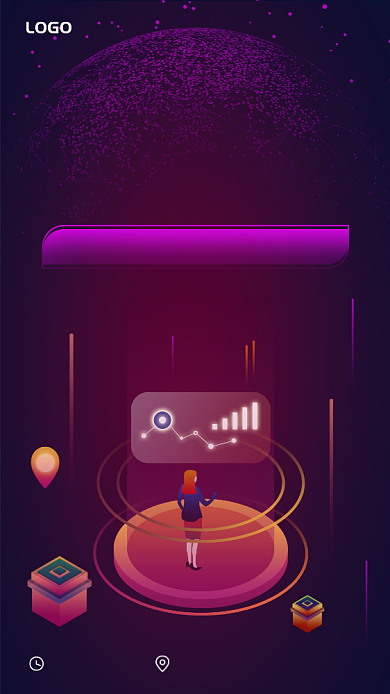 科技风大数据科技峰会手机海报背景