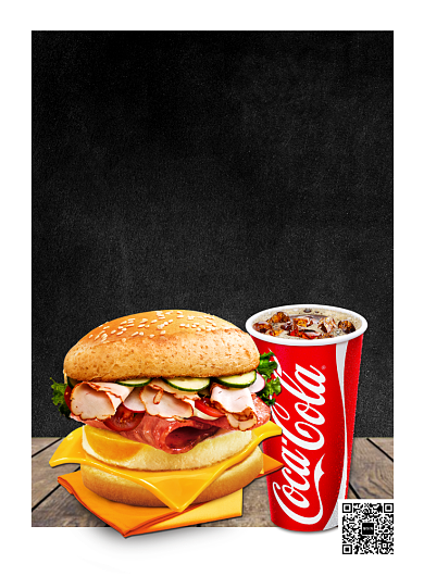 经典汉堡套餐宣传海报背景