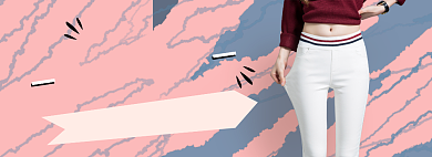 几何女装裤子淘宝电商banner图背景