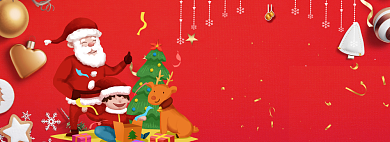卡通风格圣诞节商品优惠banner背景