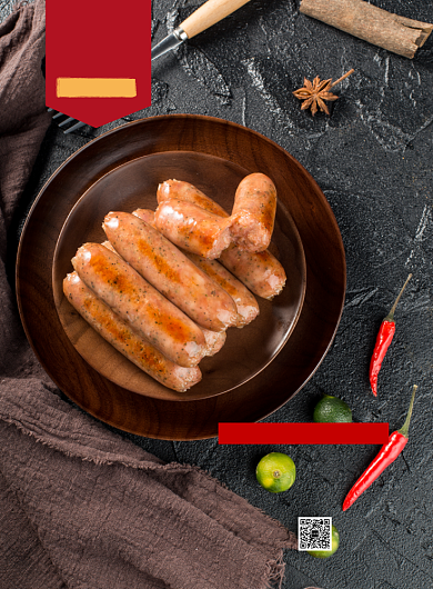 藤椒烤肠餐饮美食印刷海报背景