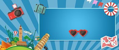 旅行旅游卡通手绘手机首图背景