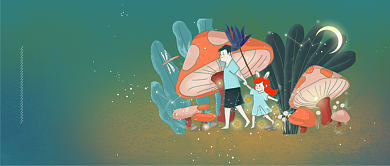 父亲节简约插画微信公众号首图背景