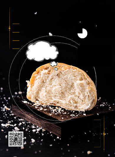 简洁黑色面包糕点印刷海报背景