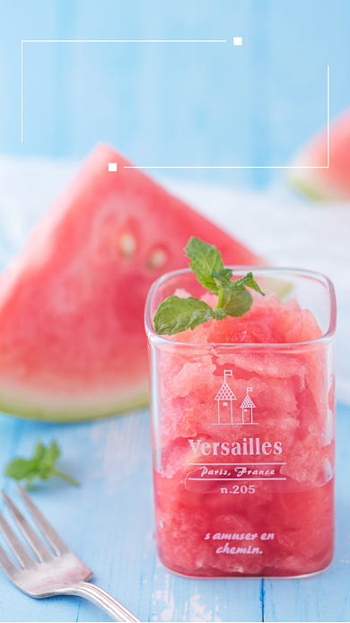 夏季冷饮西瓜海报背景