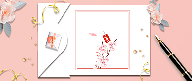 春暖花开粉色浪漫花朵公众号首图背景