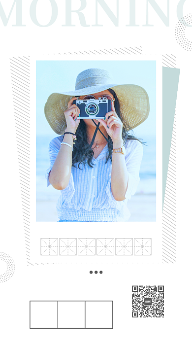 小清新你好早安日签通用手机海报背景