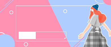 粉蓝清新简约穿搭推荐公众号首图背景