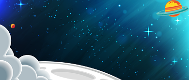 创意宇宙人类月秋日微信公众号素材图片背景
