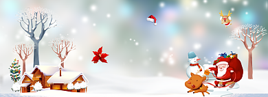 卡通清新风格圣诞节商品优惠banner背景