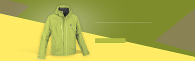 黄绿淘宝造物节服装冲锋衣专场banner背景