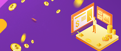 紫色扁平化互联网金融科技首图背景