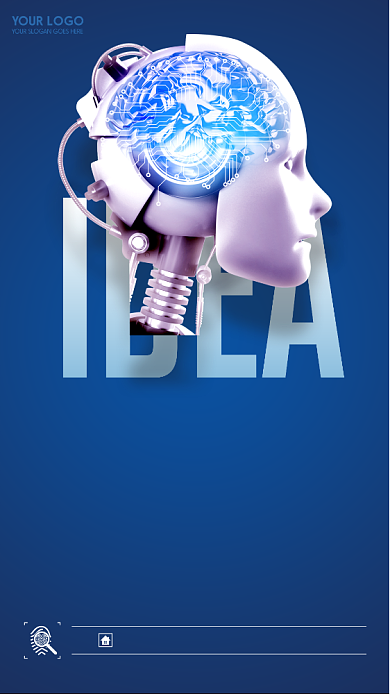 蓝色大气创新思维企业文化宣传海报背景