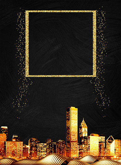 黑金大气商圈开盘房地产广告印刷海报模板背景