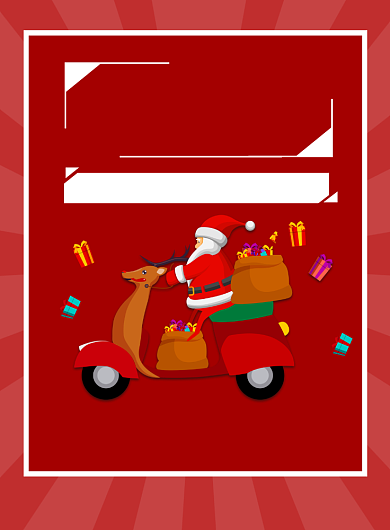 红色扁平化时尚圣诞节促销宣传海报背景