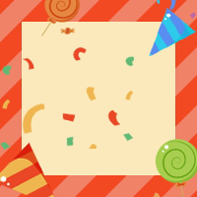 红色扁平生日快乐公众号次图背景
