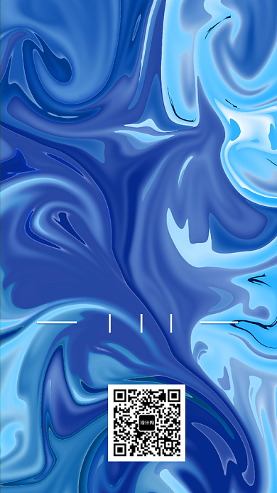 蓝色油画风抽象夏至海报背景