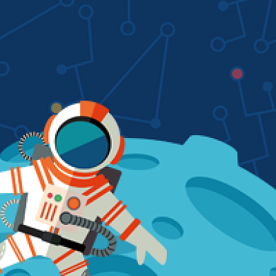 世界航天日扁平手绘宇宙公众号次图背景