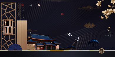 时尚奢华大气房产室内展板背景