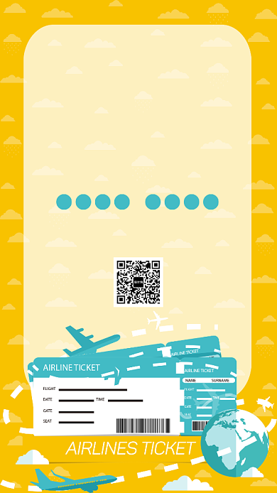 黄色简约爱上旅行手机海报背景