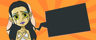 橙色卡通新娘终于打折了公众号首图背景