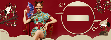 国潮服饰上新banner背景