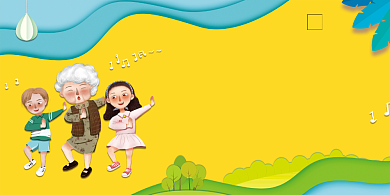 创意卡通广场舞大赛展板背景