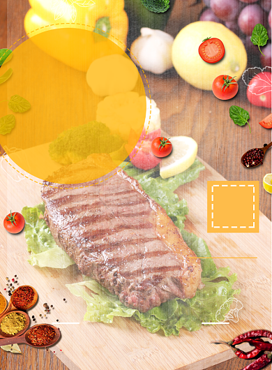 牛排西餐印刷海报背景