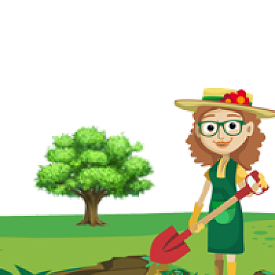 绿色卡通植树节公众号次图背景