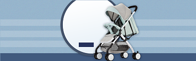 蓝色母婴婴儿车促销banner背景