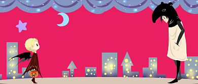 万圣节卡通手绘手机首图背景