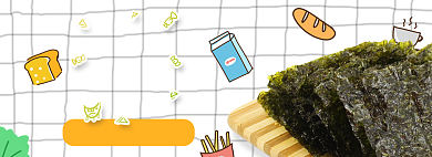 插画海苔零食淘宝电商banner图背景