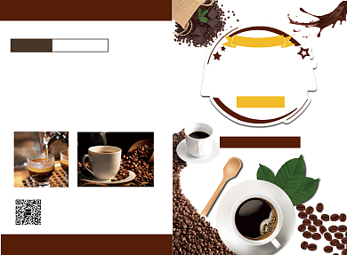 时尚简约美味咖啡价目表二折页模板背景