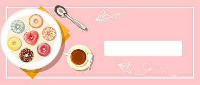 粉色小清新下午茶特价公众号首图背景