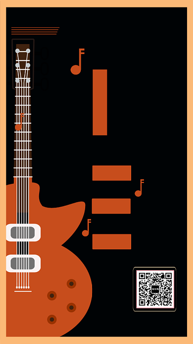 创意清新简约吉他培训手机海报背景