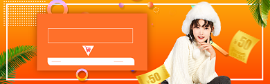 橙色调秋冬女装上新banner背景
