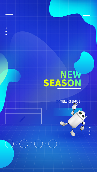 创意渐变蓝色新品发布手机海报背景