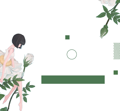 小清新手绘绿色你好四月朋友圈封面背景