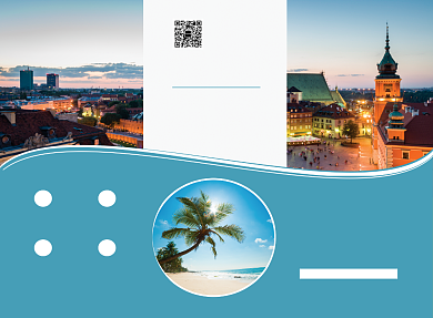 蓝色大气简约旅游景点宣传三折页模板背景