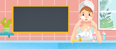 形象改造清新手绘女孩美妆关注宣传广告微信公众号素材图片背景