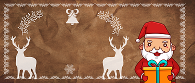 圣诞节卡通手绘手机首图圣诞礼物背景