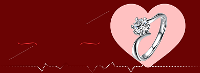 白色情人节首饰专场淘宝banner背景