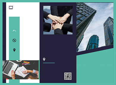 绿色清新简约企业招聘三折页模板背景