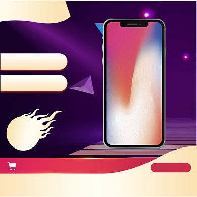 红色紫色金色手机数码产品直通车背景