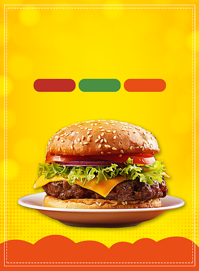 美味汉堡快餐促销宣传广告印刷海报背景