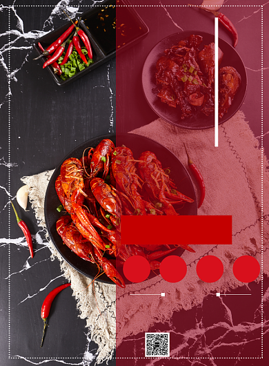 小龙虾餐饮活动印刷海报背景
