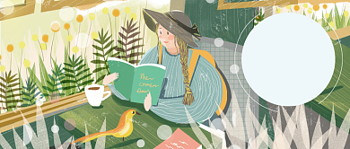 国际青年节插画公众号首图背景