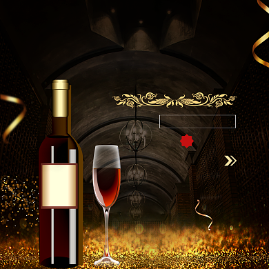 金色黑色红色奢华法国进口红酒直通车背景