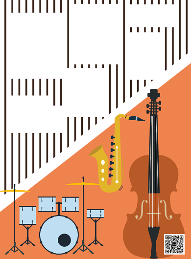 黄色扁平风音乐社团招新推广海报背景